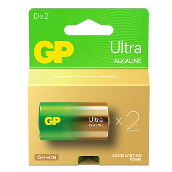 2 x GP Ultra Alkaline G-TECH LR20/D alkaline battery