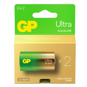 2 x GP Ultra Alkaline G-TECH LR20/D alkaline battery