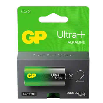 2 x GP Ultra Plus Alkaline G-TECH LR14/C Alkaline Battery