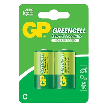 2 x Zinc Carbon Battery R14/C GP GreenCell 