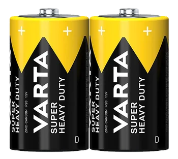 2 x R20 D Varta Superlife / Super Heavy Duty Zinc-Carbon Battery (foil)
