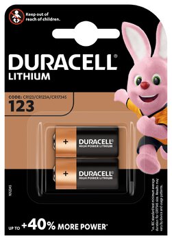 2 x Duracell CR123 photo Lithium battery