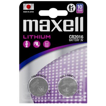 2 x Maxell CR2016 Lithium Battery