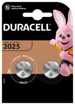 2 x Duracell mini Lithium battery CR2025 DL2025 ECR2025