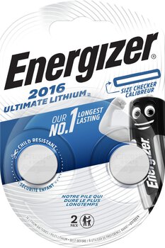 2 x Lithium battery mini Energizer Ultimate Lithium CR2016