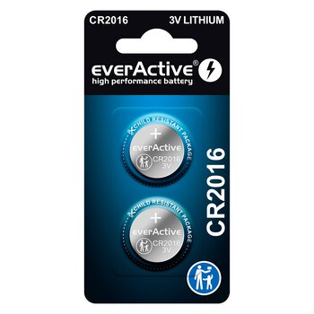 2 x everActive CR2016 mini lithium battery