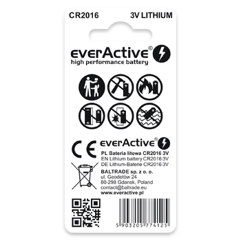 2 x bateria litowa mini everActive CR2016