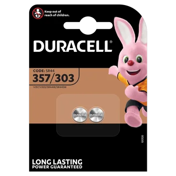2 x Mini Duracell 357-303 Silver battery/G13/SR44W