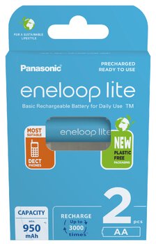 2 x Panasonic Eneloop Lite NEW R6/AA 950mAh BK-3LCCE/2BE (blister)