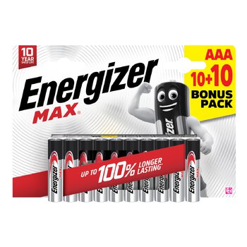 20 x Energizer MAX LR03/AAA alkaline battery (carton) 20 x Energizer MAX LR03/AAA alkaline battery (carton)