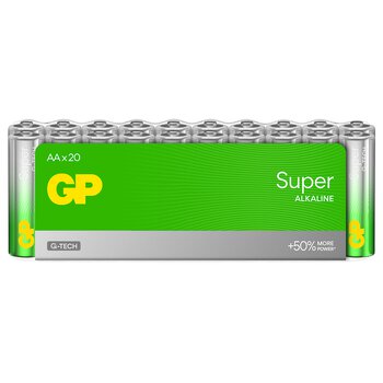 20 x GP Super Alkaline G-TECH LR6 / AA Alkaline Battery