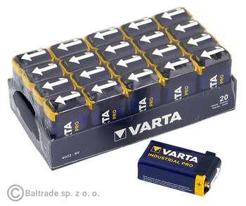 200x bateria alkaliczna Varta Industrial PRO 6LR61/9V 4022 (karton)