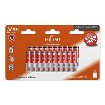 20 x bateria alkaliczna Fujitsu Universal Power LR03 AAA blister