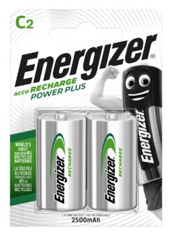 2 x Energizer R14 C Ni-MH 2500mAh Rechargeable battery
