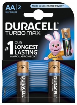 2 x Duracell Duralock Turbo Max LR6/AA alkaline battery (blister)