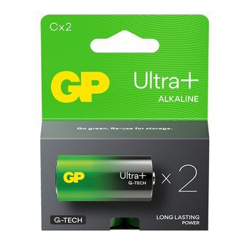 2 x GP Ultra Plus Alkaline G-TECH LR14/C Alkaline Battery