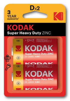 2 x KODAK Zinc carbon battery EXTRA HEAVY DUTY R20 D (Blister)