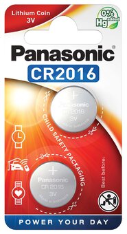 2 x Panasonic CR2016 mini Lithium battery