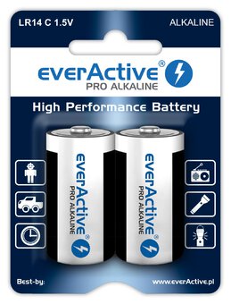 2 x everActive Pro LR14/C alkaline batteries (blister)