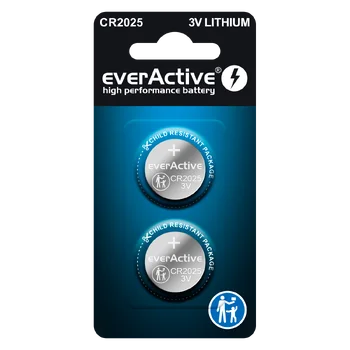 2x everActive CR2025 mini lithium battery