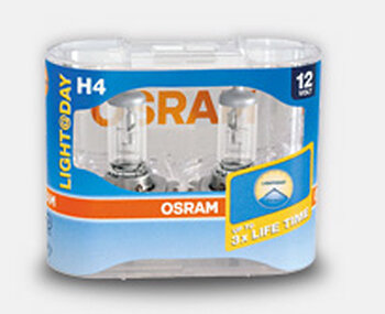 2x Osram H4 Light @ Day (Duo Pack), do 3 razy dłuższa żywotność 2x Osram H4 Light @ Day (Duo Pack), do 3 razy dłuższa żywotność