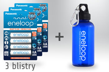 3  blistry (12 akumulatorków) Panasonic Eneloop R6 AA 2000mAh BK-3MCCE/4BE - pakowane 4 szt. / blister + butelka eneloop