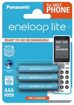 3 x Panasonic Eneloop Lite R03 AAA 550mAh BK-4LCCE/3BE (blister)
