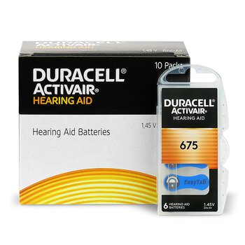 30 x Duracell ActivAir 675 hearing aid batteries