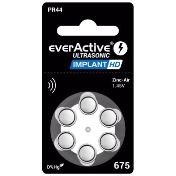 30 x everActive ULTRASONIC IMPLANT HD 675 hearing aid batteries