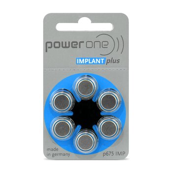 30 x Power One Implant Plus SAB 675 hearing aid batteries