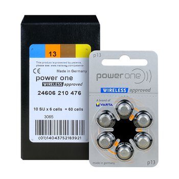 30 x Power One SAB Varta 13 hearing aid batteries