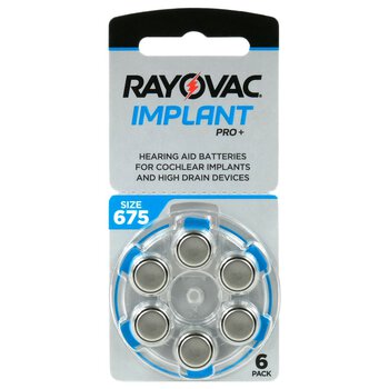 30 x baterie do aparatów słuchowych Rayovac 675 IMPLANT PRO+