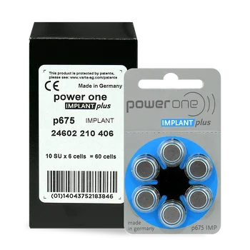 300 x Power One Implant Plus SAB 675 Hearing Aid Batteries
