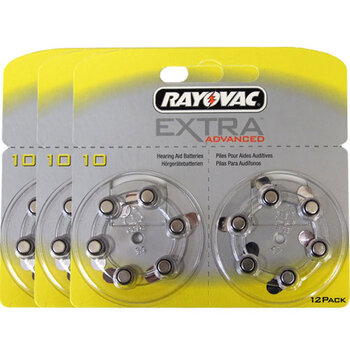 36 x baterie do aparatów słuchowych Rayovac Extra Advanced 10