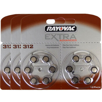36 x baterie do aparatów słuchowych Rayovac Extra Advanced 312