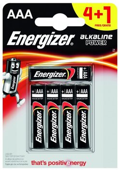 4+1 x bateria alkaliczna Energizer Alkaline Power LR03/AAA (blister)