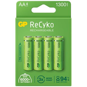 4 x rechargeable batteries AA / R6 GP ReCyko 1300 Series Ni-MH 1300mAh