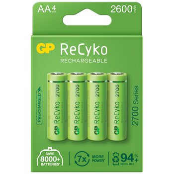 4 x rechargeable batteries AA / R6 GP ReCyko 2700 Series Ni-MH 2600mAh