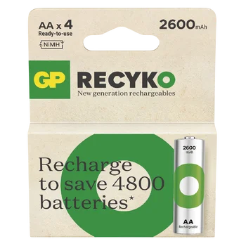 4 x rechargeable batteries AA / R6 Ni-MH GP ReCyko 2600mAh