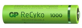 4 x Rechargeable Batteries AAA / R03 GP ReCyko 1000 Series Ni-MH 950mAh (box)