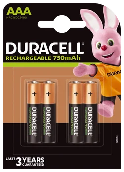 Akumulatorki Duracell Recharge R03 AAA 750 mAh (blister) - 4 sztuki