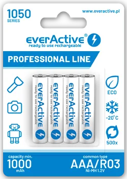 4 x akumulatorki everActive R03/AAA Ni-MH 1050 mAh ready to use