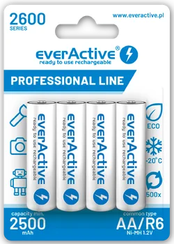 4x rechargeable everActive R6/AA Ni-MH 2600 mAh ready to use