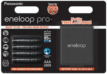 4 x Rechargeable Panasonic Eneloop PRO R03 AAA 930mAh BK-4HCDEC4BE (blister + box)