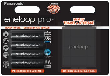 4 x Panasonic Eneloop PRO R6 AA 2500mAh BK-3HCDEC4BE (blister + box)