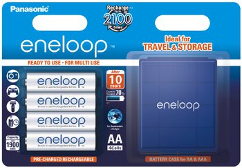 4 x Panasonic Eneloop R6 AA 2000mAh BK-3MCCEC4BE batteries (blister + box)