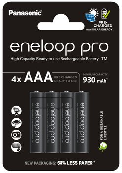 4 x Panasonic Eneloop PRO NEW Ni-MH 930mAh batteries R03 / AAA