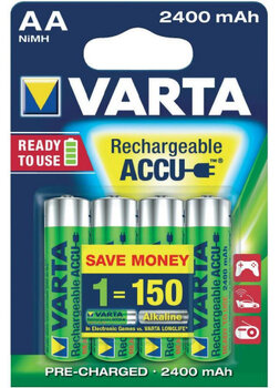 4 x akumulatorki Varta R2U R6 AA 2400mAh