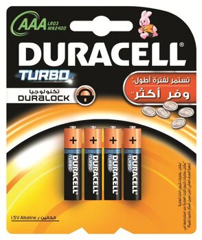 4 x bateria alkaliczna Duracell Duralock Turbo LR03 AAA (blister)