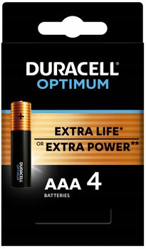 4 x Duracell OPTIMUM LR03 AAA alkaline battery (blister)